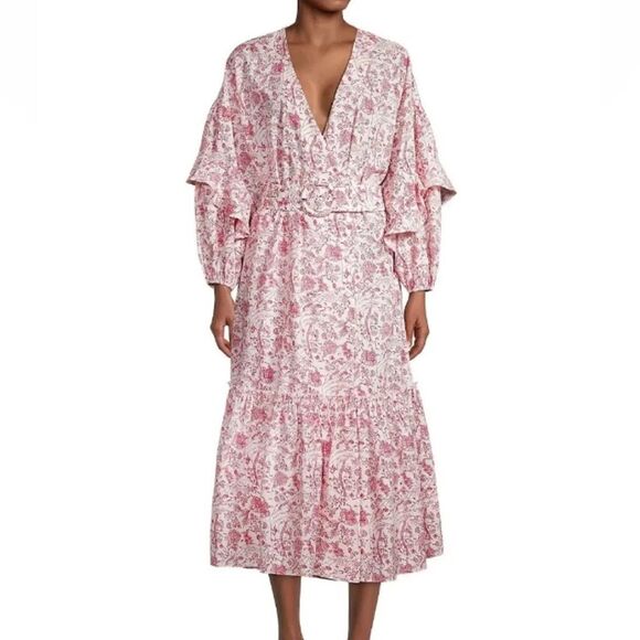 Ted Baker London Dresses & Skirts - Ted Baker Size 14 / 6 Daritaa Floral Embroidered Wrap midi Dress large cottage